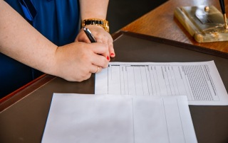 A person signing documents